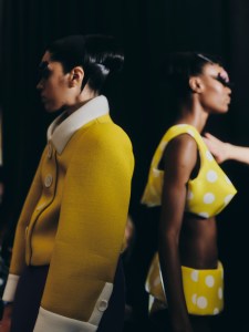 Backstage at the Marc Jacobs Fall 2024 ready-to-wear show at New York Fashion Week.
