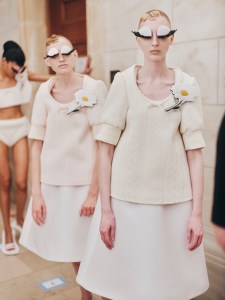 Backstage at the Marc Jacobs Fall 2024 ready-to-wear show at New York Fashion Week.