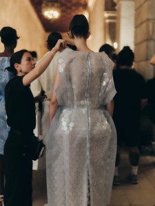 Backstage at the Marc Jacobs Fall 2024 ready-to-wear show at New York Fashion Week.