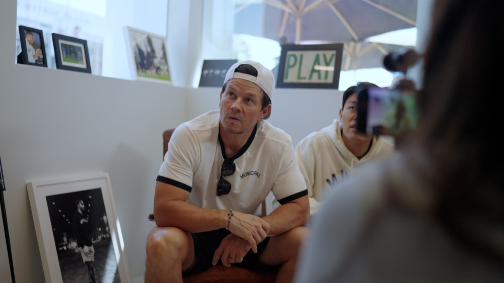 Mark Wahlberg inside the Municipal store.