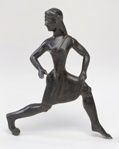 Statuette of runner from Laconie, Greece at the Louvre exhibition.