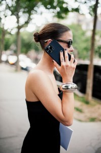 Street Style Trends at Paris Fashion Week Couture Fall 2024: Monochromatic Black