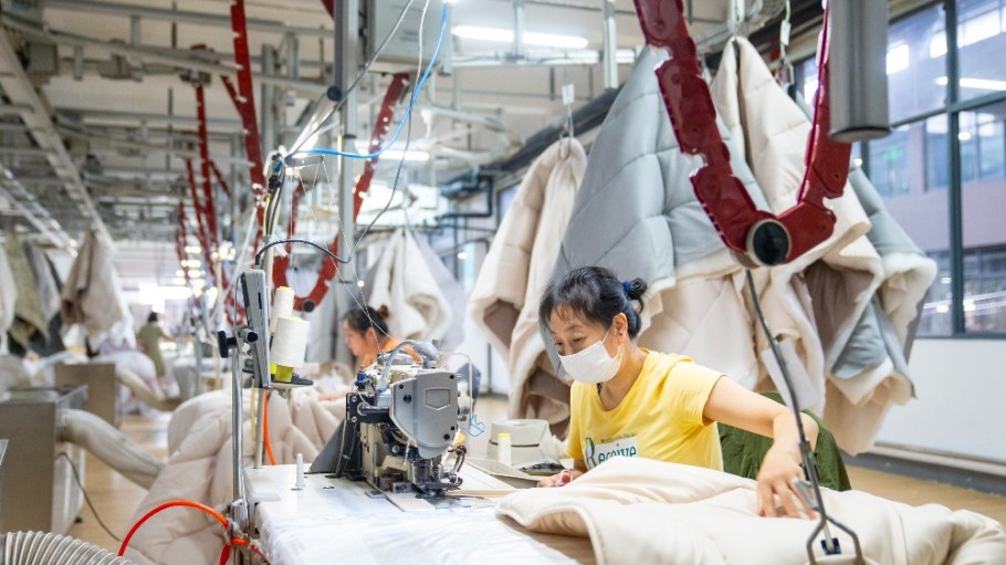 Workers at a textile factory in Nantong, China.