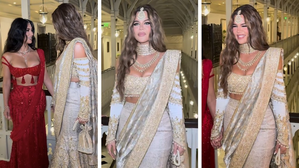 khloe kardashian avant ambani weddding in india look, mumbai