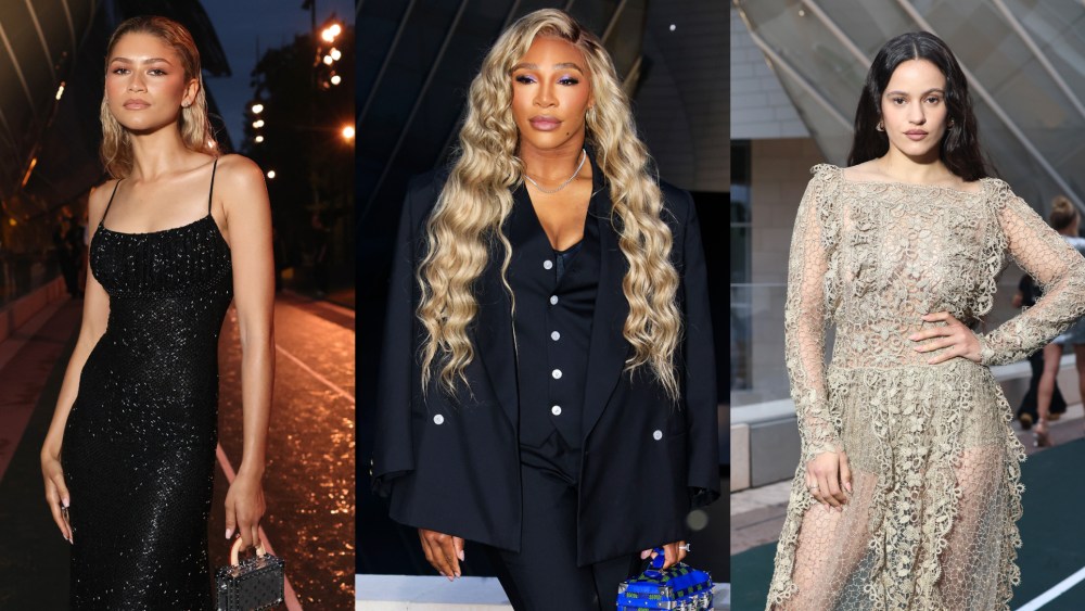 Zendaya, Serena Williams and Rosalía at "Prelude to the Olympics" at Fondation Louis Vuitton on July 25, 2024 in Paris.