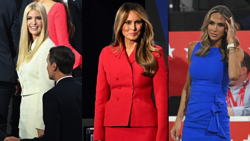 (L-R): melania trump, Ivanka Trump and Lara Trump at 2024 RNC.