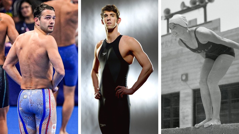 dutch swimmer Arno Kamminga swimsuit olympics paris 2024, michael phelps banned swimsuit olympics 2008, Clare Dennis 1932 olympics games, speedo