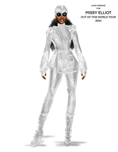Missy Elliott’s tour costumes by June Ambrose.