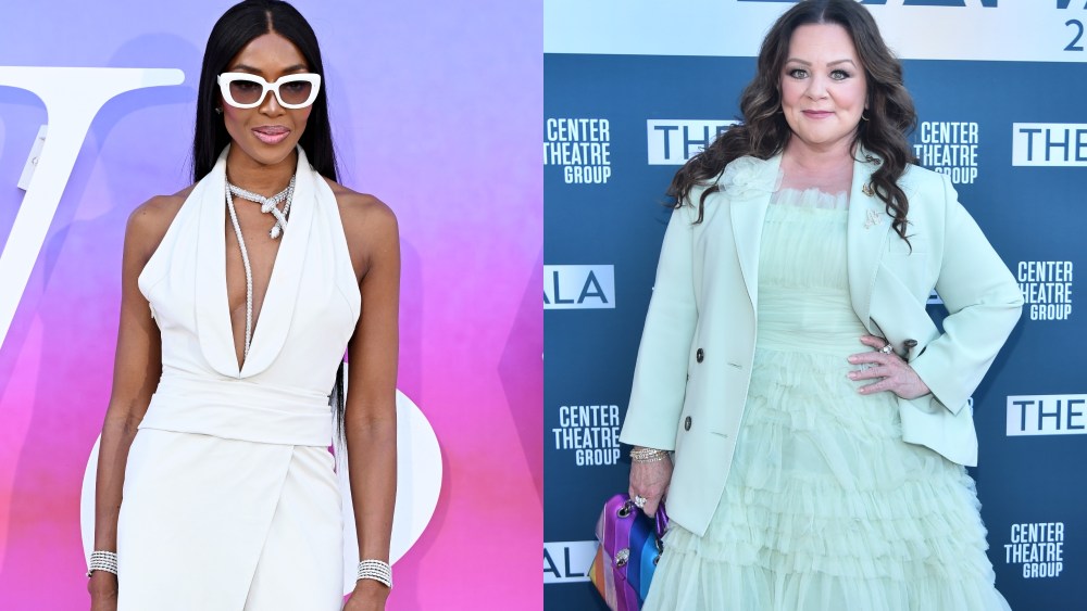 LONDON, ENGLAND - JUNE 19: Naomi Campbell attends the V&A Summer Party 2024 Celebrating "NAOMI: In Fashion" at The V&A on June 19, 2024 in London, England. (Photo by Jeff Spicer/Getty Images) LOS ANGELES, CALIFORNIA - APRIL 28: Melissa McCarthy attends the Center Theatre Group Hosts CTG The Gala 2024 at The Ahmanson Theatre on April 28, 2024 in Los Angeles, California. (Photo by Alberto E. Rodriguez/Getty Images)