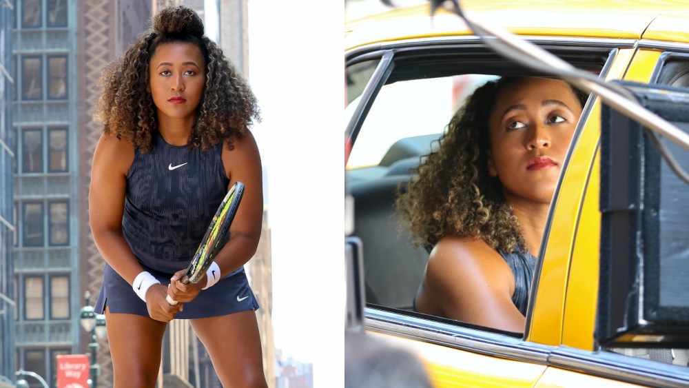 NEW YORK, NY - JULY 17: Naomi Osaka is seen on the set of a Maybelline commercial in Midtown on July 17, 2024 in New York City. (Photo by Jose Perez/Bauer-Griffin/GC Images)