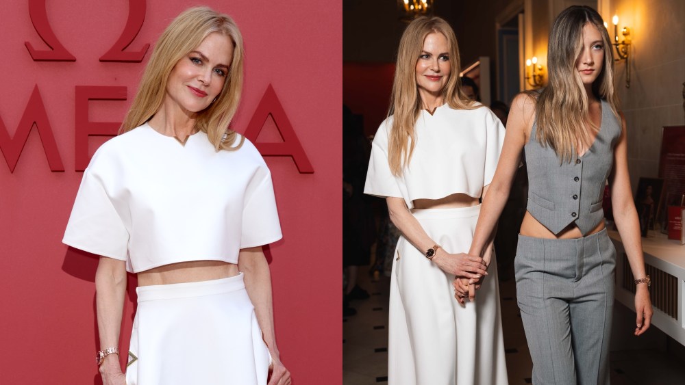 Nicole Kidman, left, and daughter Sunday Rose, right, attend HER TIME at Omega House Paris 2024 on July 29 in Paris.