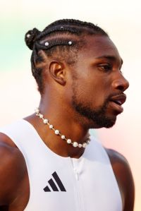 EUGENE, OREGON - JUNE 22: Noah Lyles looks on after competing in the first round of the men's 100 meter on Day Two of the 2024 U.S. Olympic Team Track & Field Trials at Hayward Field on June 22, 2024 in Eugene, Oregon. (Photo by Christian Petersen/Getty Images)