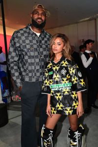 PARIS, FRANCE - JULY 25: Lebron James and Tyla attend 'Prelude To The Olympics' at Fondation Louis Vuitton on July 25, 2024 in Paris, France. (Photo by Anthony Ghnassia/Getty Images for LVMH x Vogue x NBC)