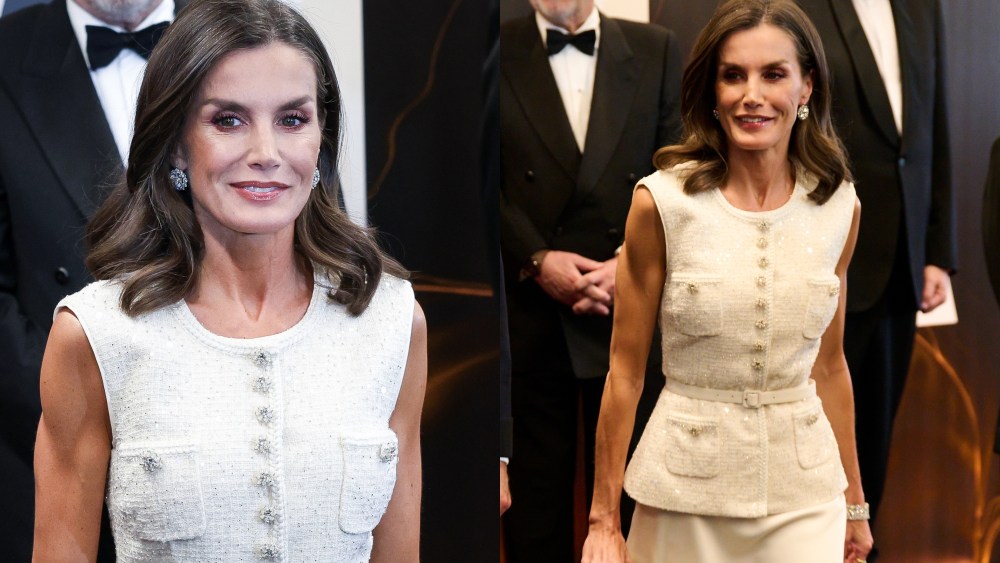 MADRID, SPAIN - JULY 18: Queen Letizia of Spain wears white dress attends the 'Luca de Tena', 'Mariano de Cavia' and 'Mingote' journalism awards 2024 at the ABC on July 18, 2024 in Madrid, Spain.
