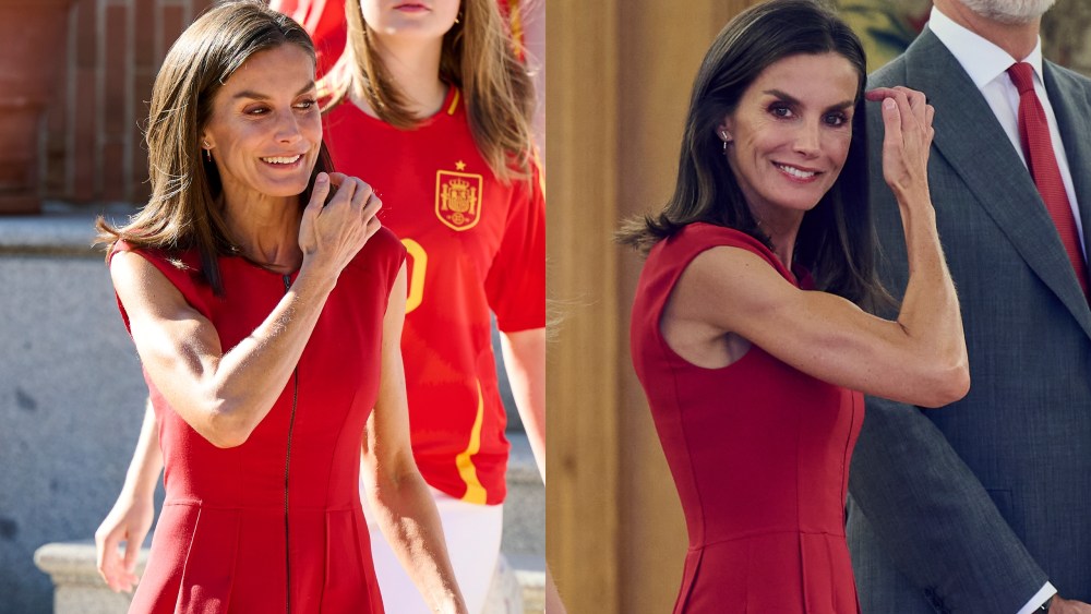 MADRID, SPAIN - JULY 15: Queen Letizia of Spain and Crown Princess Leonor of Spain during the reception to the UEFA EURO 2024 winning team Spain at Zarzuela Palace on July 15, 2024 in Madrid, Spain. (Photo by Borja B. Hojas/Getty Images)