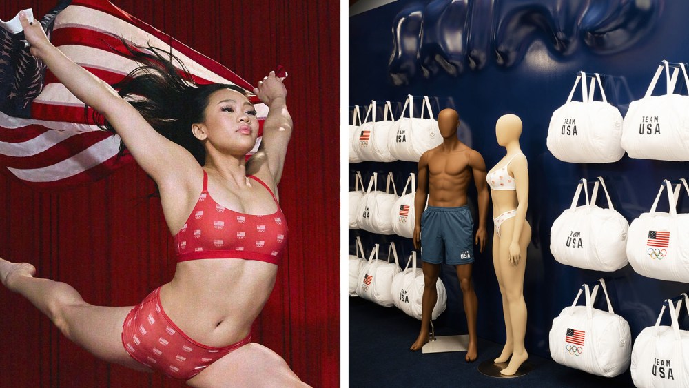 Skims' Team USA Welcome Experience merch in Paris; Suni Lee for Skims.