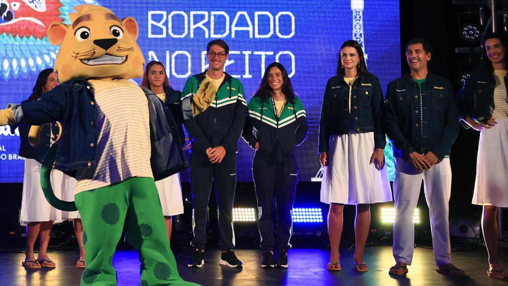 A presentation of the Brazilian Olympic Team uniform for the opening ceremony of the Paris 2024 Olympic Games on April 17, 2024, in Rio de Janeiro, Brazil.
