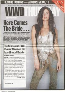 "Here Comes the Bride..." appeared in WWD on August 19, 2004.