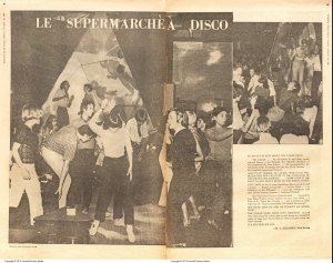 people dancing in a psychedelic, retro club