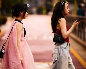 Street style in Seoul, South Korea.