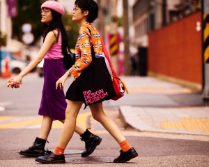 Street style in Seoul, South Korea.