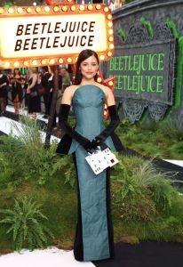 LONDON, ENGLAND - AUGUST 29: Jenna Ortega attends the UK Premiere of "Beetlejuice Beetlejuice" at Cineworld Leicester Square on August 29, 2024 in London, England. (Photo by Hoda Davaine/Dave Benett/WireImage)