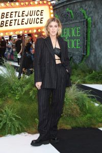 LONDON, ENGLAND - AUGUST 29: Honor Swinton Byrne attends the UK Premiere of "Beetlejuice Beetlejuice" at Cineworld Leicester Square on August 29, 2024 in London, England. (Photo by Hoda Davaine/Dave Benett/WireImage)