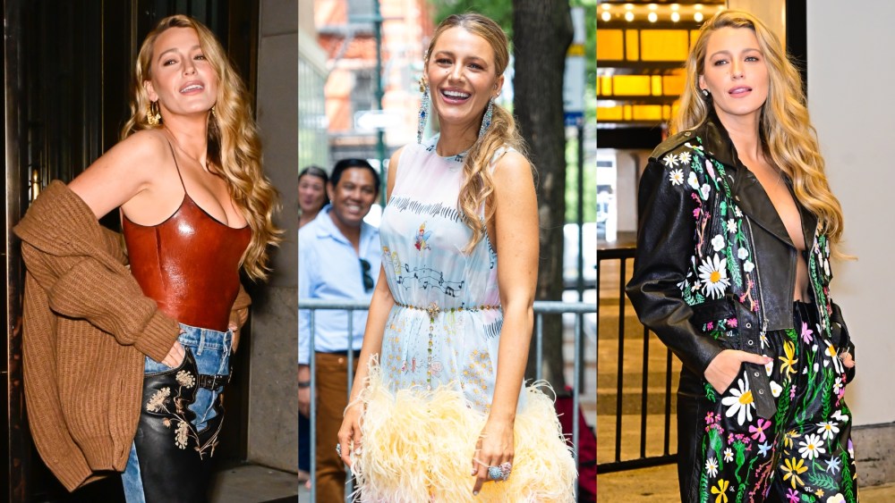 Blake Lively promotes "It Ends With Us" in New York, florals, method dressing, press tour, Dauphinette, Tory Burch, Stella McCartney