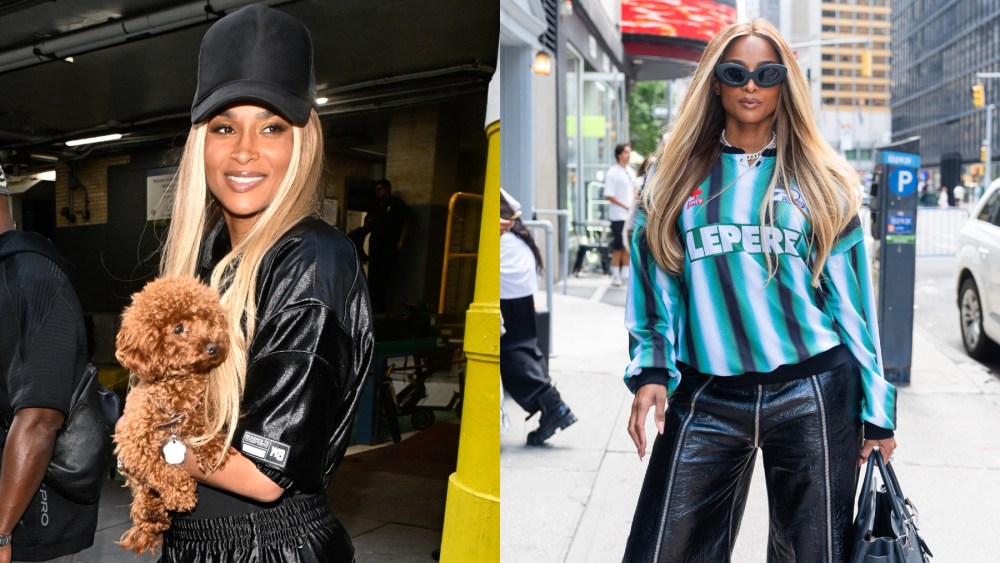 Ciara in New York on Aug. 13, jersey trend, Le Père, ERL, Hermès Birkin, Alexander Wang