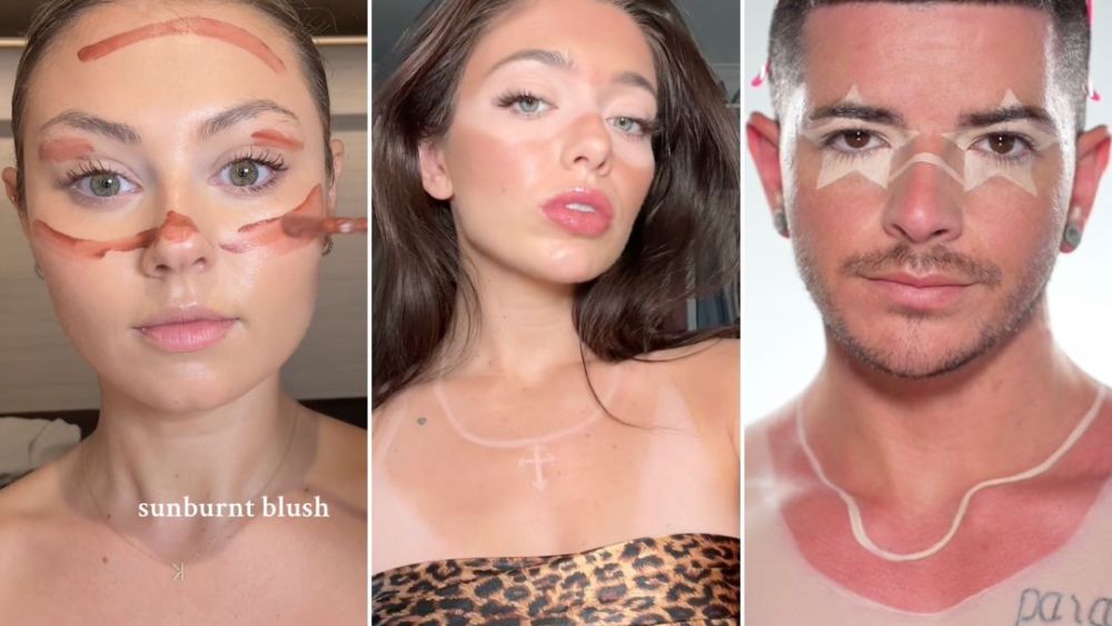 The "sunburnt makeup" look is gaining traction on TikTok.