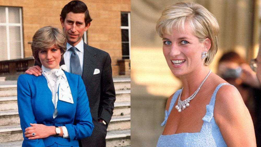 princess diana jewelry collection, Prince Charles and Princess Diana in 1981; Diana in 1997, jewelry, necklace, diamonds, pearls, earrings, choker, headband, emeralds
