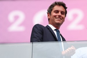 France's Prime Minister Gabriel Attal arrives prior to the closing ceremony of the Paris 2024 Olympic Games at the Stade de France, in Saint-Denis, in the outskirts of Paris, on August 11, 2024.