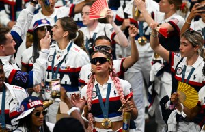Trinity Rodman of Team United States during the closing ceremony of the 2024 Paris Summer Olympic Games at Stade de France in Paris, France.