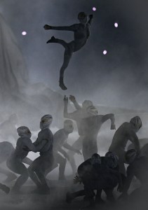 Performers during the closing ceremony of the 2024 Paris Summer Olympic Games at Stade de France in Paris, France.