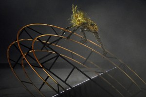A performer dressed as the Golden voyager performs during the closing ceremony of the Paris 2024 Olympic Games at the Stade de France, in Saint-Denis, in the outskirts of Paris, on August 11, 2024.