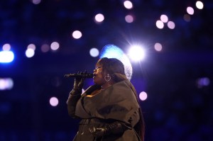 French singer Yseult in Dior performs during the closing ceremony of the Paris 2024 Olympic Games at the Stade de France, in Saint-Denis, in the outskirts of Paris, on August 11, 2024.