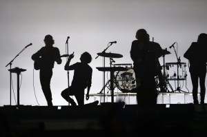 French Indie Rock Band Phoenix perform during the Closing Ceremony of the Olympic Games Paris 2024 at Stade de France on August 11, 2024 in Paris, France.