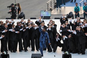Dancers perform during the Paris 2024 Paralympic Games Opening Ceremony at the Place de la Concorde in Paris on August 28, 2024.