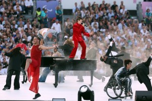 Christine and the Queens perform at the opening ceremony of the 2024 Summer Paralympic Games in Paris, France on Wednesday 28 August 2024. The 17th Paralympics are taking place from 28 August to 8 September 2024 in Paris.
