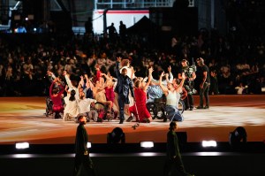 Dancers performs at the Place de la Concorde during the Paris 2024 Paralympic Games Opening Ceremony in Paris on August 28, 2024.