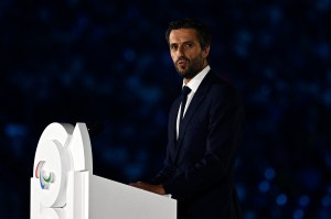French President of the Paris 2024 Olympics and Paralympics Organising Committee (COJO) Tony Estanguet delivers a speech during the Parade of Nations as part of the Paris 2024 Paralympic Games Opening Ceremony at the Place de la Concorde in Paris on August 28, 2024.