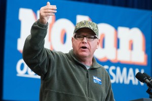 Rep. Tim Walz, D-Minn., speaks during a campaign event for Rep. Rick Nolan, D-Minn., at the University of Minnesota Duluth, October 28, 2016. Nolan is running for reelection in Minnesota's 8th Congressional District.