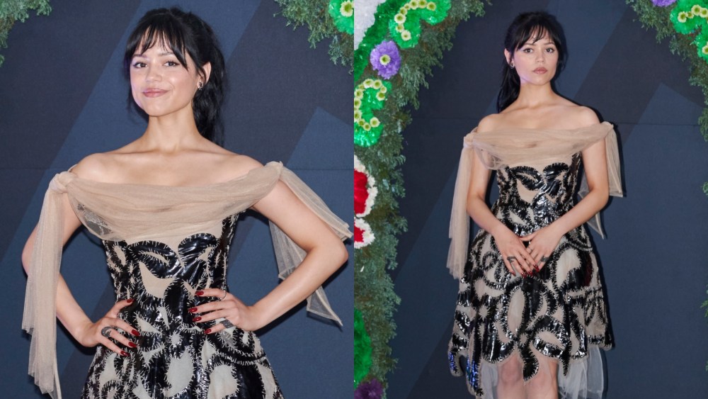 Jenna Ortega at a photo-call for 'Beetlejuice Beetlejuice' on Aug. 13 in Mexico City, red carpet, Vivienne Westwood