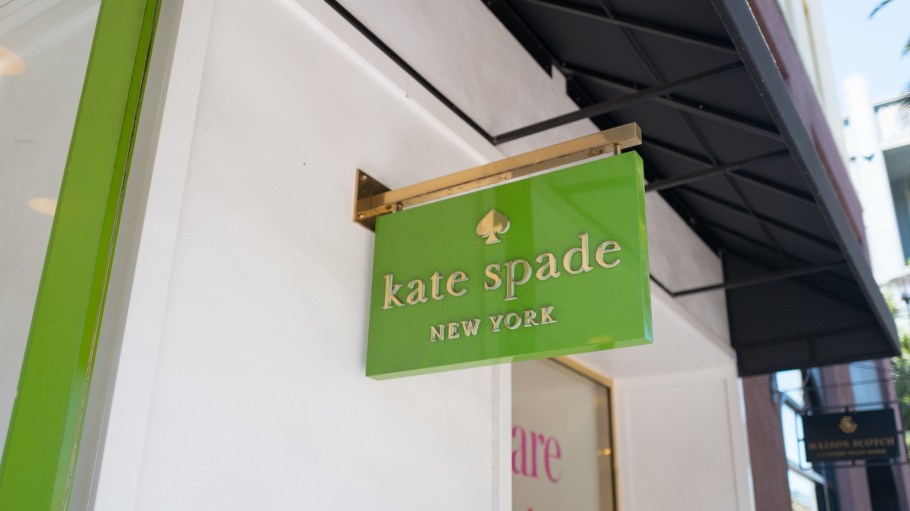Signage for the Kate Spade clothing store at Santana Row, an upscale shopping center in the Silicon Valley town of San Jose, California.