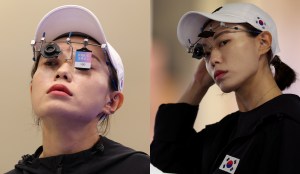 Kim Yeji competes at the 2024 Paris Olympics on July 28, Fila, The North Face, athletes, sports, pistol shooting