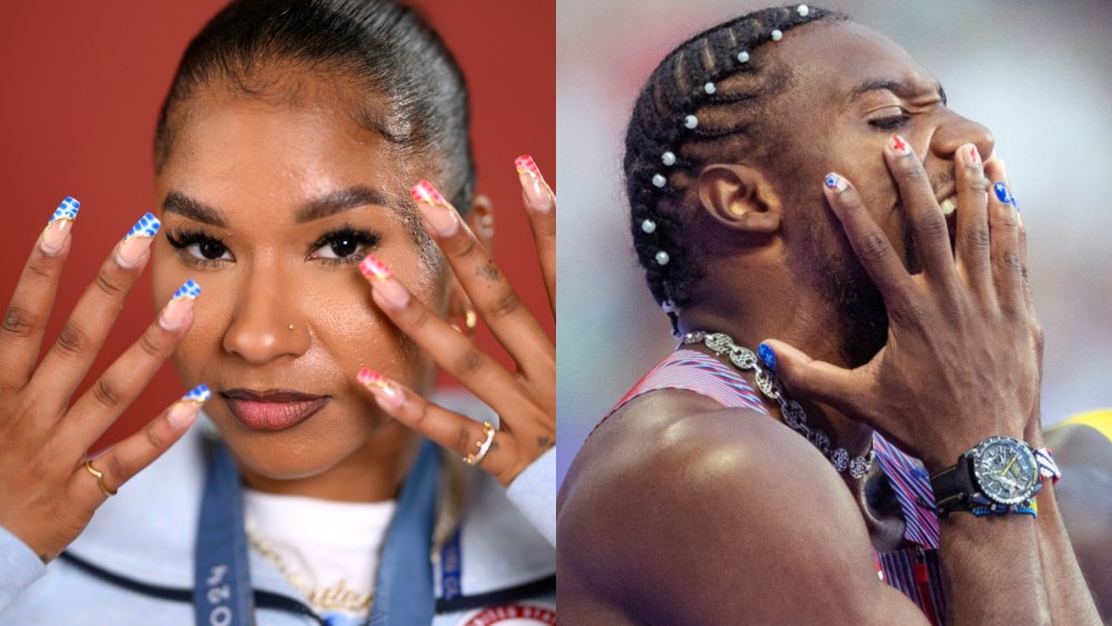 Jordan Chiles and Noah Lyles at the 2024 Paris Olympics, track and field, gymnastics, manicures, nail art