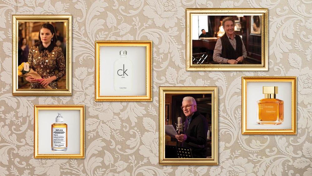 The characters of "Only Murders in the Building" as fragrances.