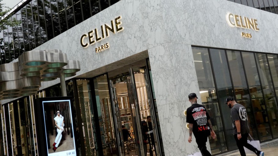 Shoppers headed into Celine store.