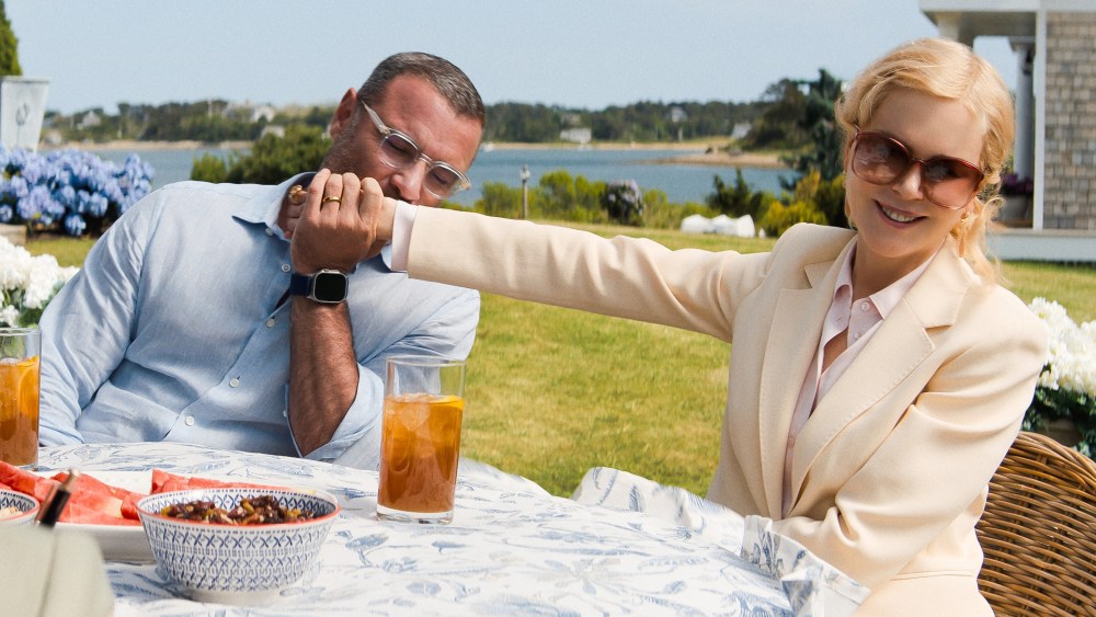 Liev Schreiber as Tag Winbury and Nicole Kidman as Greer Winbury in "The Perfect Couple" on Netflix