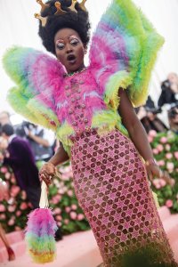 Lupita Nyongío in Versace at the Met Gala, 2019.